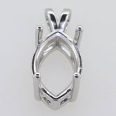 Sterling Silver Semi Mount Pendant Setting Marquise MQ 16x10mm White Topaz - Syzjewelry